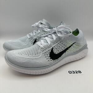 NIKE Women's 10 FREE RN Flyknit 942839-100 White Running Shoes